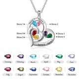 Sterling Silver Personalized Name Birthstone Mothers Necklace for Women