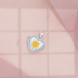 Sterling Silver Sunflower Photo Locket Necklace