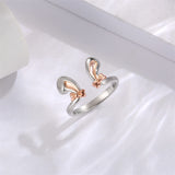 Bunny Gifts for Bunny Lovers Cute Rabbit Love Adjustable Ring 925 Sterling Silver Jewelry for Women Easter Birthday