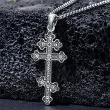Sterling Silver Orthodox Cross Pendant Necklace Religious Gift
