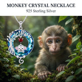 Sterling Silver Blue Crystal  Tree of Life Raccoon Bunny Cat Corgi  Pendant  Necklace  Anniversary Birthday Gifts