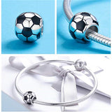 Football Charms for Bracelet 925 Sterling Silver Dangle & Beads Charm for Charm Bracelet and Necklace DIY Charm Jewelry Gifts for Women and Girls