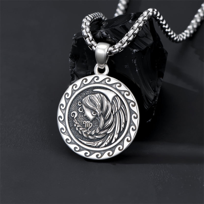 Sterling Silver 12 Zodiac Astrology Horoscope Pendant Necklace