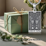 Sterling Silver Lovers Hierophant Magician Three of Swords Wheel of Fortune SkeletonTarot Card Pendant Necklace