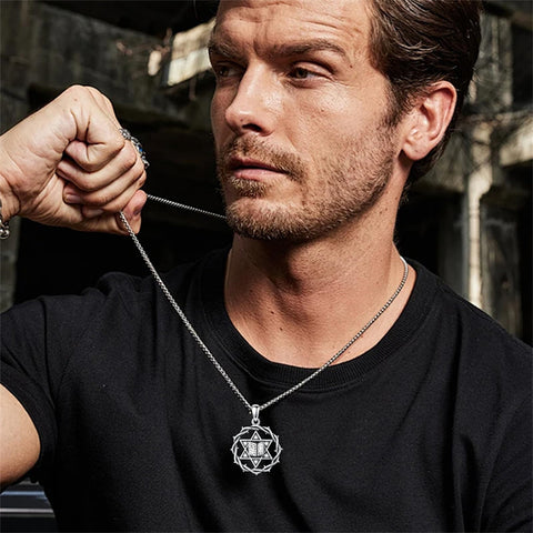 Sterling Silver Crown of Thorns Crucifix Cross Pendant Necklace for Men