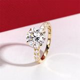 14K Gold Round Cut Moissanite Wedding Anniversary Ring