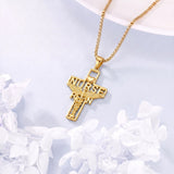 14K Gold Plated Stethoscope Caduceus Cross Pendant Necklace for Women