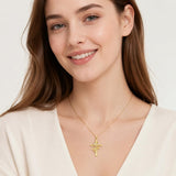 14K Gold Plated Cross Necklace for Women