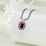 Sterling Silver Custom Birthstone Photo Engraved Class Necklace Graduation Gift