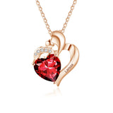 10K 14K 18K Gold Personalized Birthstone Heart Pendant Necklace
