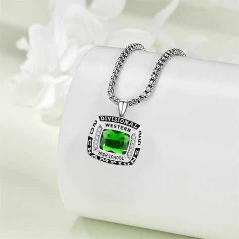Sterling Silver Custom Photo Class High School College Graduation  Necklace