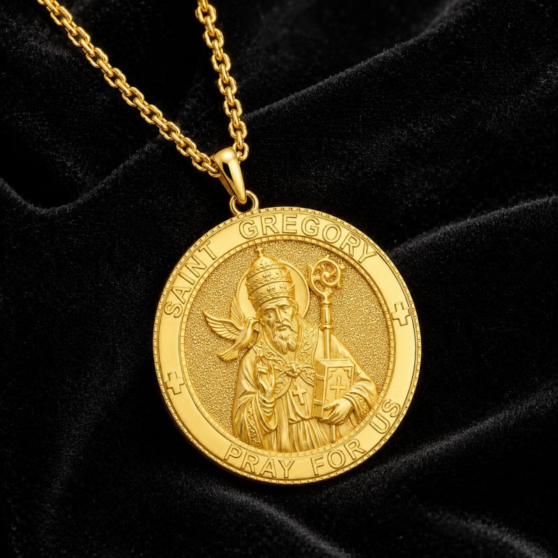 Patron Saint Medal Gold Plated Catholic Pendant Christian Religious Necklace Amulet Jewelry