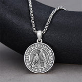 Sterling Silver Viking Raven Bear Odin Wolf Pendant Necklace for Men