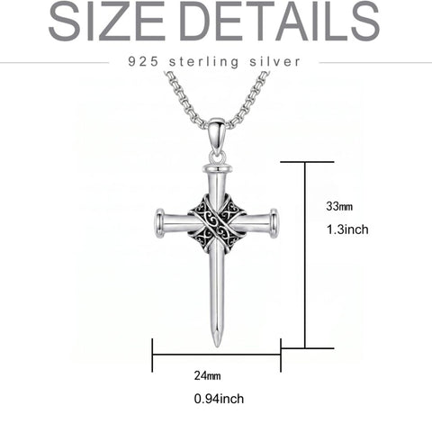 Sterling Silver Cross Pendant Necklace Christian Religious Jewelry Gifts for Anniversary