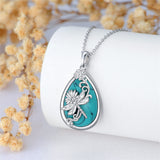 Sterling Silver Turquoise Dragonfly Pendant Necklace
