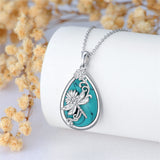 Dragonfly Necklace 925 Sterling Silver Dragonfly Larimar Pendant NecklaceJewelry Gifts for Women Men