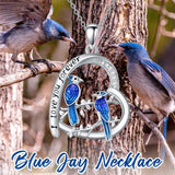 Sterling Silver Blue Jay Eagle Phoenix Owl Pendant Necklace for Women