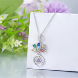 Sterling Silver  AA 7 Chakra Spiritual Pendant Necklace