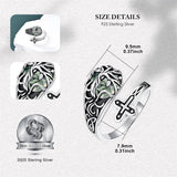 Sterling Silver Vintage Moonstone Turquoise Moss Agate Opal Tree of Life Spoon Rings