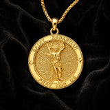 Patron Saint Medal Gold Plated Catholic Pendant Christian Religious Necklace Amulet Jewelry
