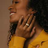 14K Gold Plated Moissanite or Lab-Grown Emerald Dainty Eternity Wedding Rings Birthday Jewelry for Her