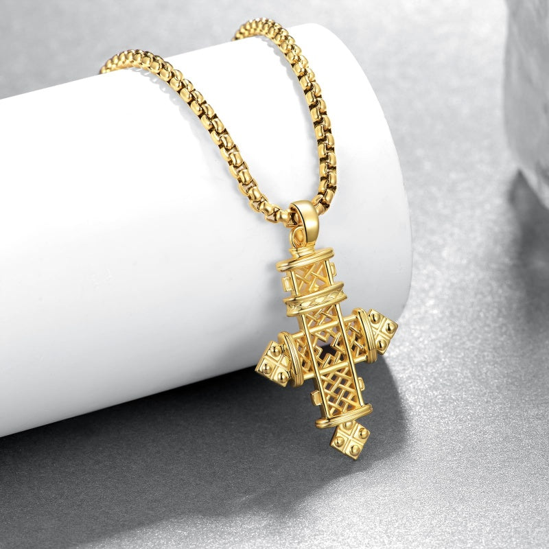 14K Gold Plated  Cross Necklace Religious Amulets Jewelry Gifts