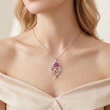 14K Gold Plated Birthstone Heart Infinity Necklace Mother's Day  Gift