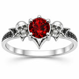 Sterling Silver 10K 14K 18K Gold Personalized Gothic Skull Ring Exquisite Spooky Jewelry for Halloween Lovers