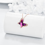 14K Rose Gold Flying Butterfly Necklace For Women 14k Solid Gold Butterfly Pendant Necklace Jewelry Gifts For Her