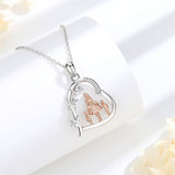 Sterling Silver Cubic Zirconia Mother Daughter Father Daughter Pendant Necklace