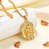 14K Gold  Plated Patron Saint Pendant Necklace Catholic Saints Religious Protective Jewelry Gift