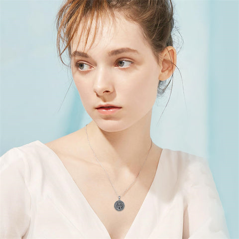 Sterling Silver Aztec Lion Cross Pendant Necklace