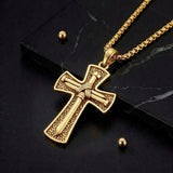 10K 14K 18K Gold Cross Pendant Necklace Religious Jewelry Gifts for Men and Women