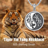 Sterling Silver Yin Yang Wolf Dragon Scorpion Tiger Wolf Phoenix Pendant Necklace