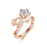 Rose Flower Moissanite Rings for Women Wife Sterling Silver Promise Rings Moissanite Engagement Wedding Ring