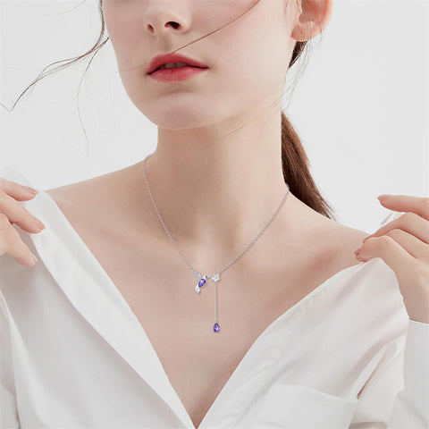 Hummingbird Necklace Sterling Silver Adjustable Lariat Animal Necklace Jewelry Gifts for Women Girls