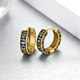 14K Gold Plated Viking  Hoop Earrings for Men
