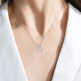 14K l Gold Heart Cubic Zirconia Cross Heart Pendant Necklace