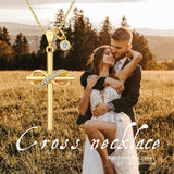 14K Gold Plated  Cross Necklace for Women Christian Jewelry  Birthday Christmas Gift