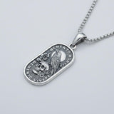 Sterling Silver Memento Mori Tree of Life Anubis Pendant Viking Amulet   Protection Pendant Necklace Halloween Gift
