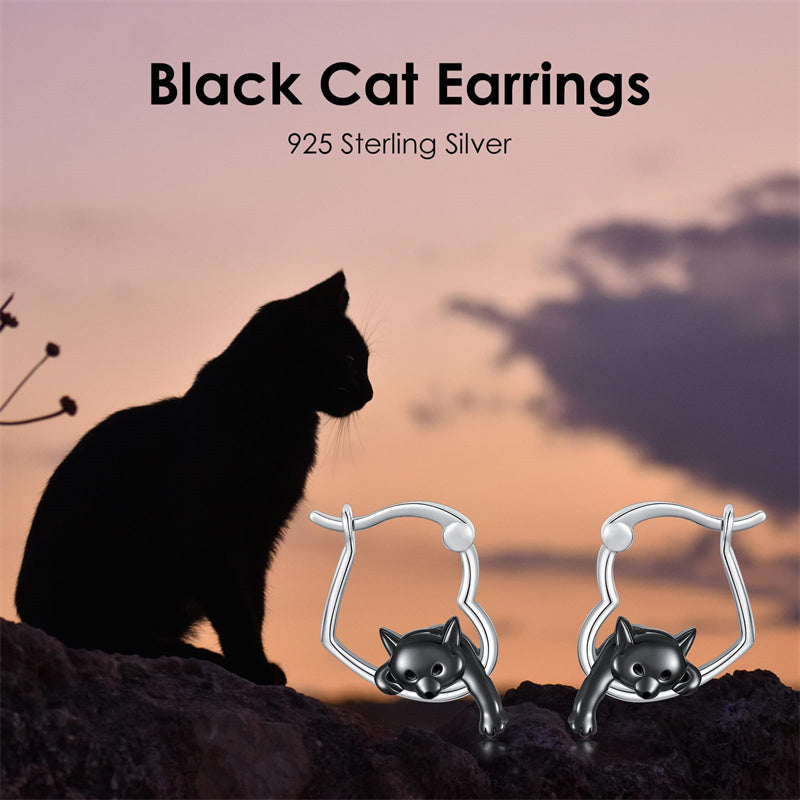 Sterling Silver Fox Frog Leopard Peacock Puppy Animal Hug Hoop Earrings