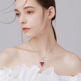 Sterling Silver Heart Crystal Angel Wing Urn Necklace For Ashes