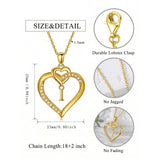 Heart Initial A-Z Pendant Necklace for 14K Gold Plated Women Initials Jewelry Gifts