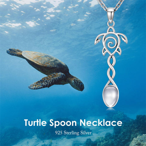 Sterling Silver Horse Turtle Dragon Masks Spoon Pendant Necklace