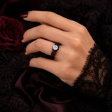 Sterling Silver 10K 14K 18K Gold Custom Engraved Moissanite Engagement Wedding Ring