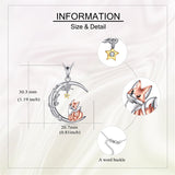 Fox Necklace Sterling Silver Animal Necklace Jewelry Gifts for Women Girls