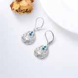 Filigree Tree of Life Earrings Sterling Silver Leverback Teardrop Dangle Drop Earrings Jewelry Gifts for Women Girls