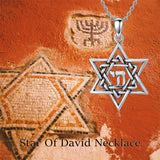 Sterling Silver Amulet Necklace Star of David Pendant Necklace