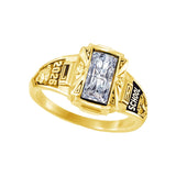 Sterling Silver Customized  Pattern  Engraved Class Ring for Men