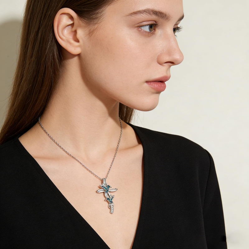 14K Gold Plated Turquoise Turtle Dragonfly Hummingbird Pendant Necklace